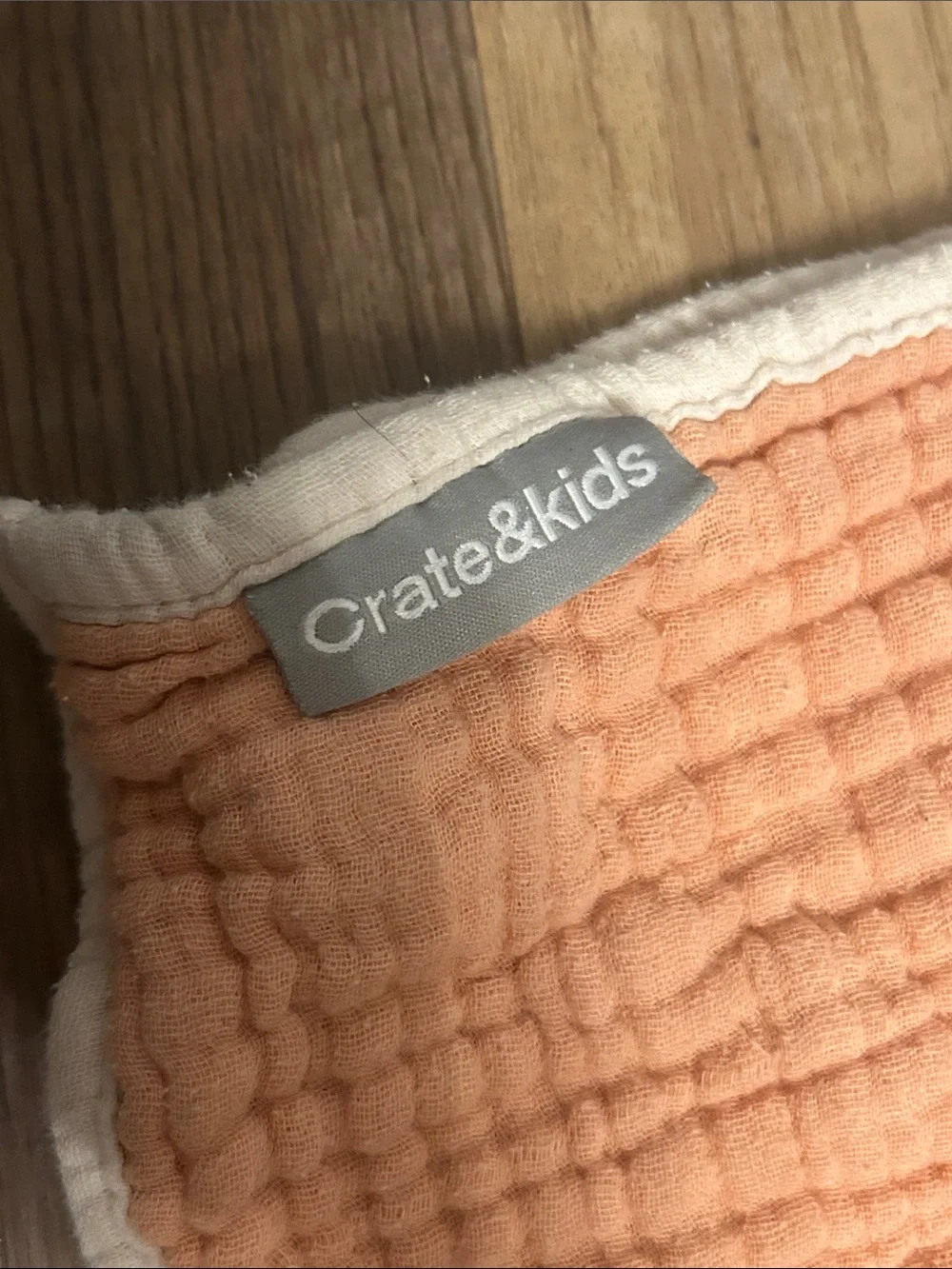 Vintage Color block crate & kids gauze blanket 36” x 24.5”